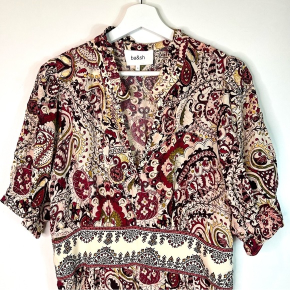 Ba&sh Zael Printed Midi Dress Size US 8 - Picture 7 of 14